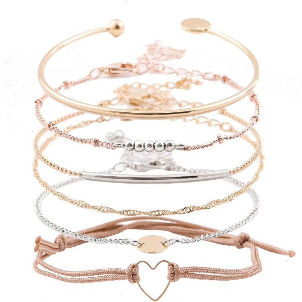 Layered Bracelet Set Assorted Beaded Bracelet Multiple Stackable Wrap Bangle Jew